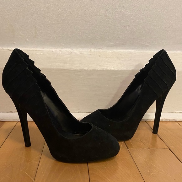 Black suede Aldo heels size 37 - Picture 1 of 8